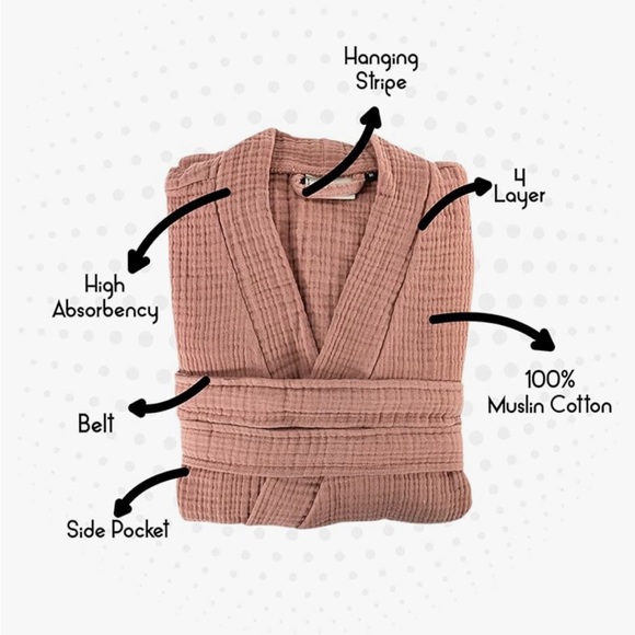 Aegean Concept Turkish Muslin Bathrobe - Picture 2 of 10